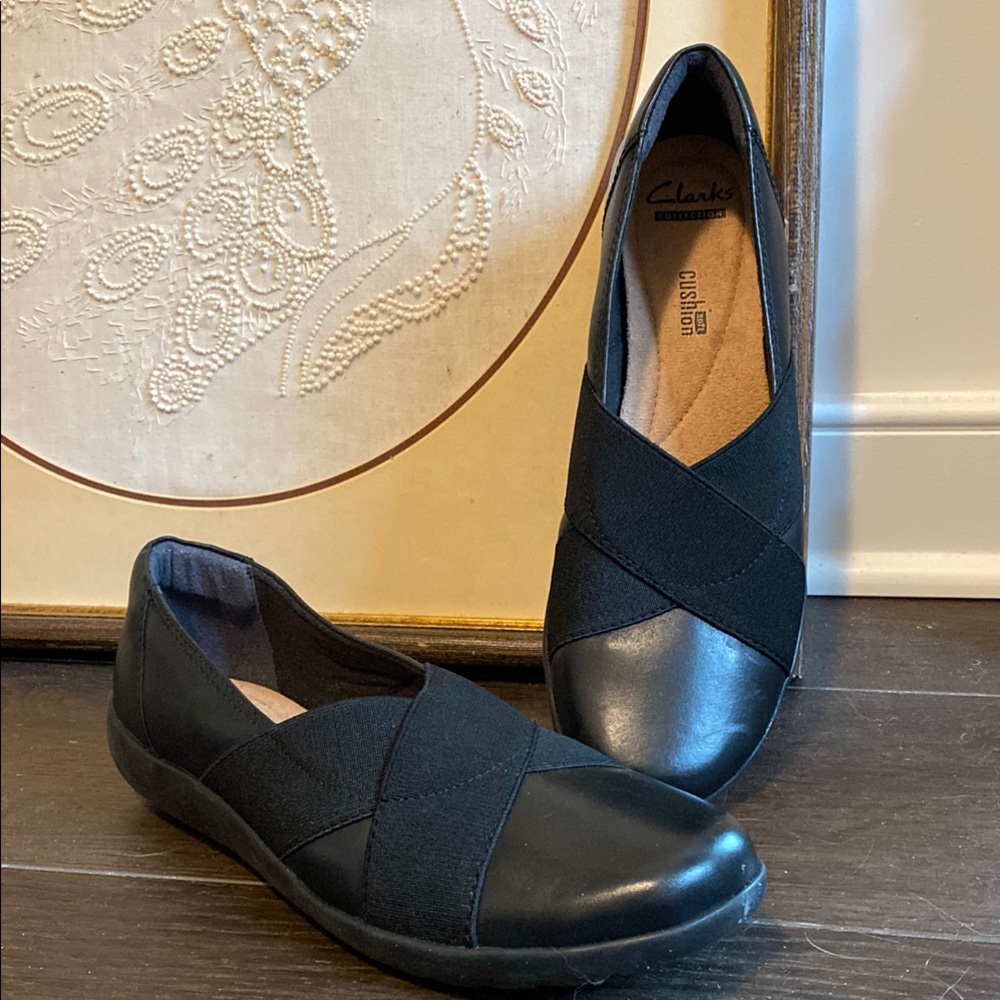 Clarks Women's Black Slip-On Shoes